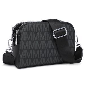 8086 Crossbody Bags Triple Zip Vegan Leather Camera Purses Small Shoulder